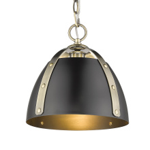 Golden 6928-S AB-BLK - Golden Lighting Aldrich 1-light Pendant in Aged Brass